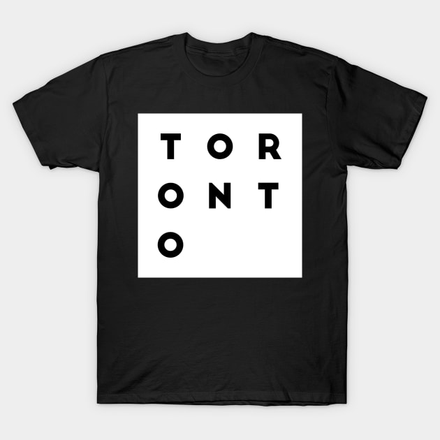 Toronto | White square, black letters | Canada T-Shirt by Classical